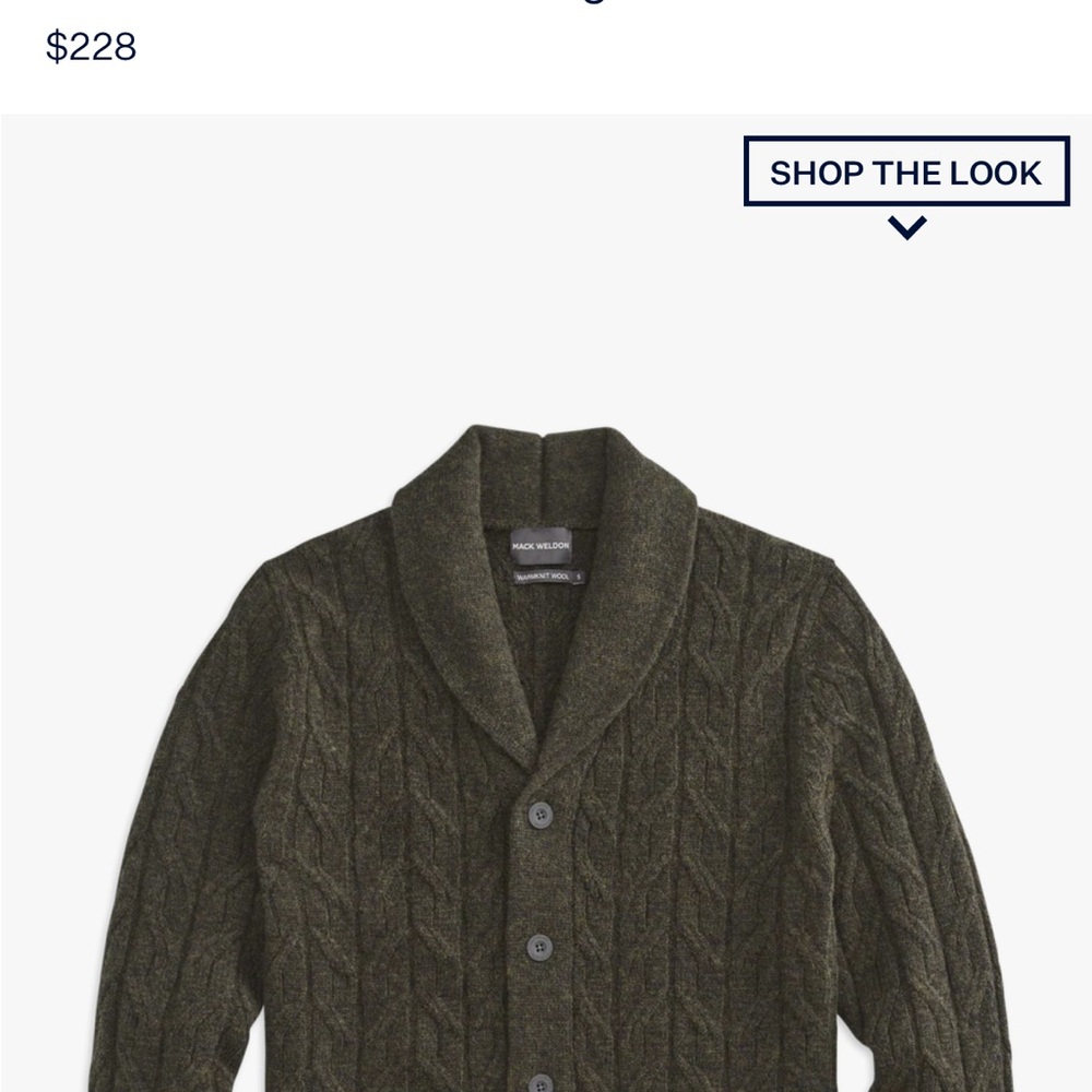 Mack Weldon Olive Knit Sweater